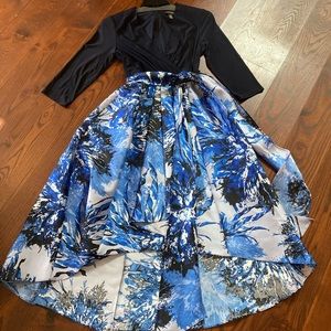 Dark navy, taffeta cocktail dress